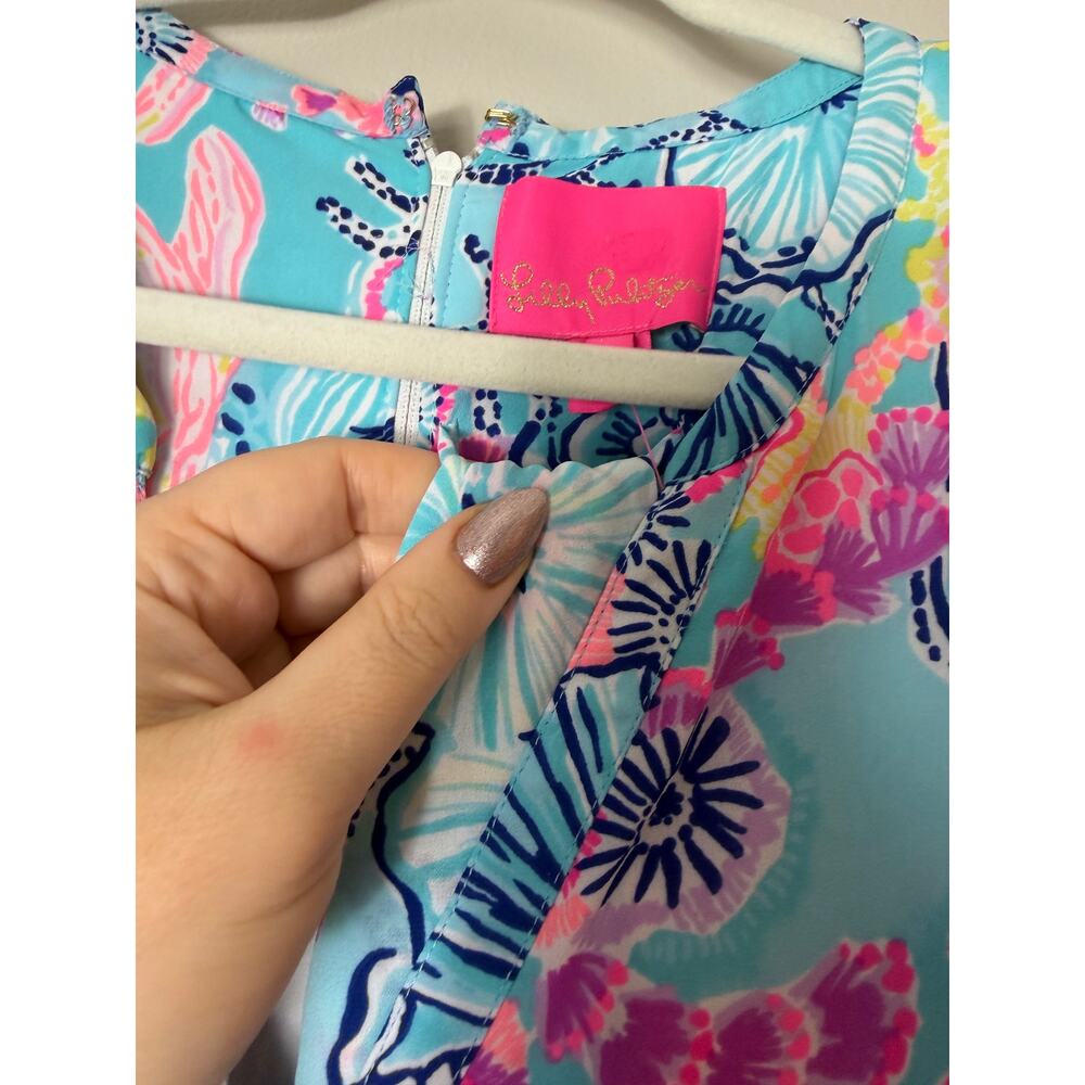 Lilly Pulitzer Blue Maxi Dress Beach Vacation Tropical Nautical - Picture 12 of 16